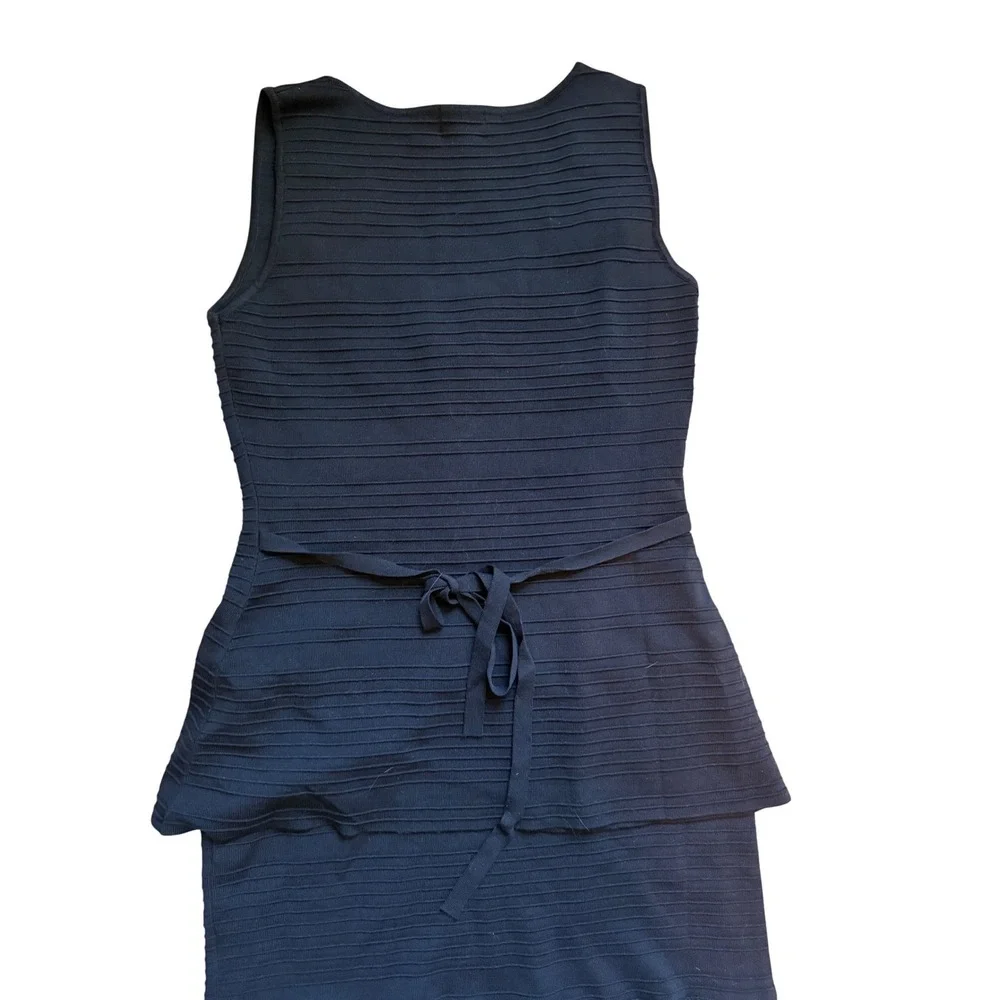 Blithe LA Black Knit Vest and Pleated Maxi Skirt 2 Piece Set Gold Buttons Large